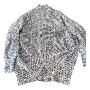 Roots cabin collection marled cotton shawl collar chunky cardigan women's sz L